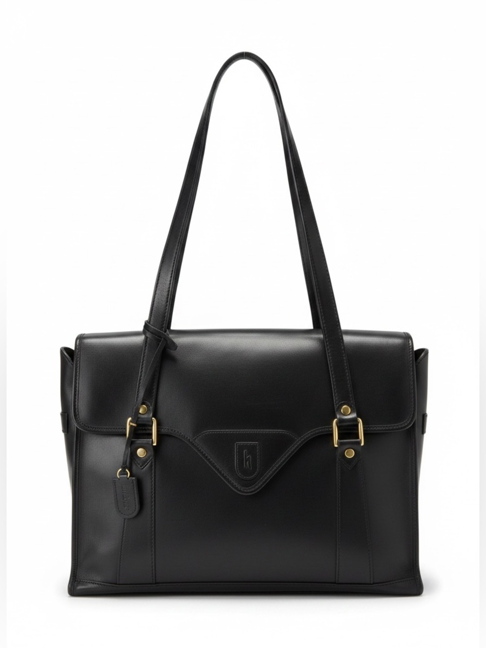 Hartmann V661 black leather business tote bag